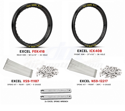 XR250R/XR400R Excel Takasago Rims and Spokes Set